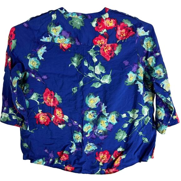 a new approach ANA Top Womens Plus 2X Blue Green Pink Floral Lightweight Casual - Picture 2 of 8